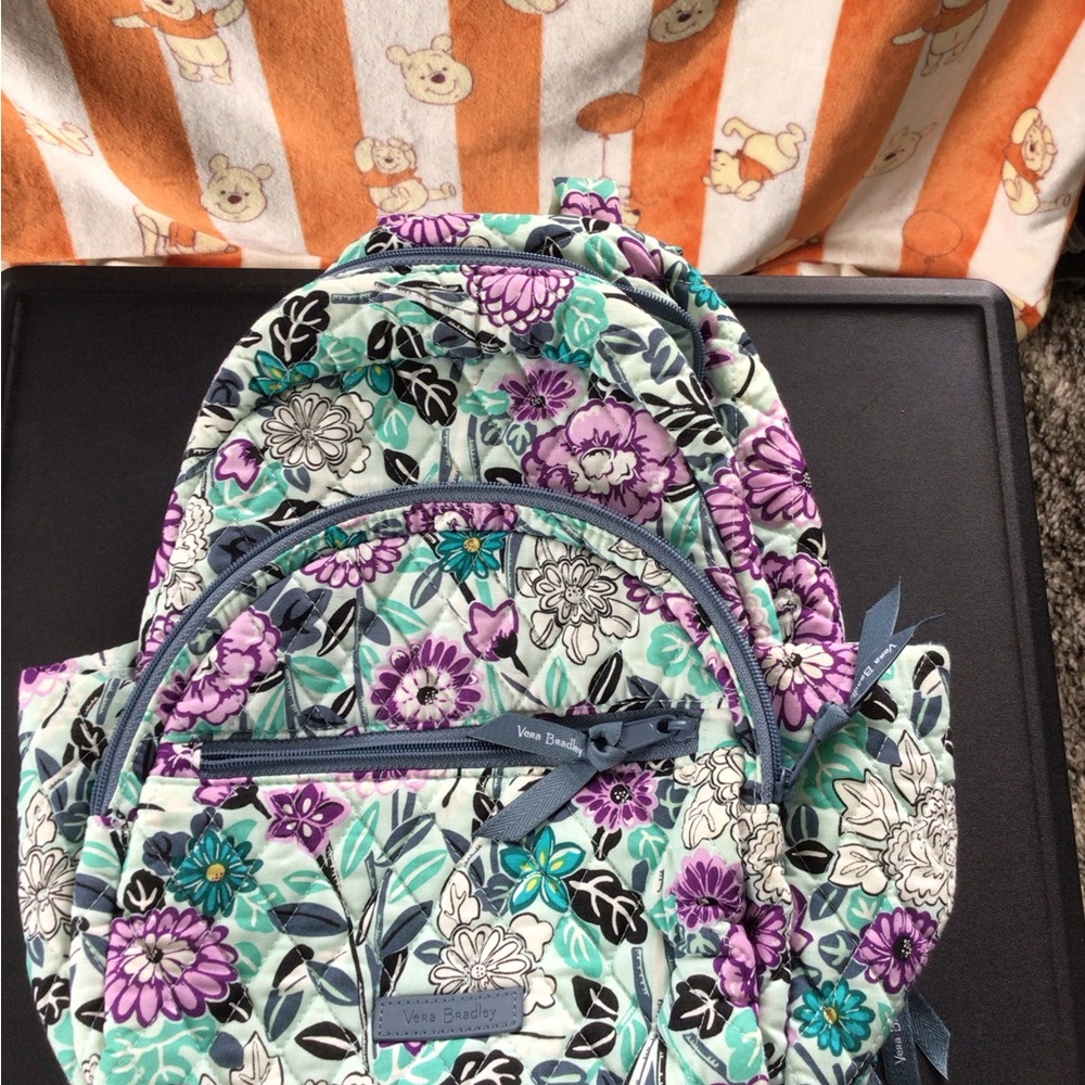 Vera Bradley Floral Backpack - Purple and Blue